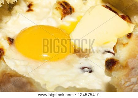 Ajarian Or Adjaruli Khachapuri, Filled With Cheese And Topped With A Raw Egg And Butter - Traditiona