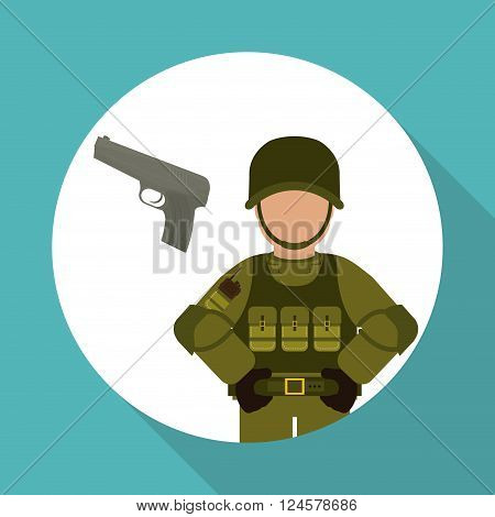 Military  icon concept with icon design, vector illustration 10 eps graphic.