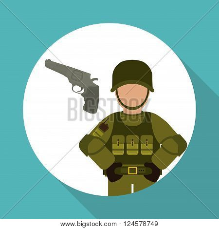 Military  icon concept with icon design, vector illustration 10 eps graphic.