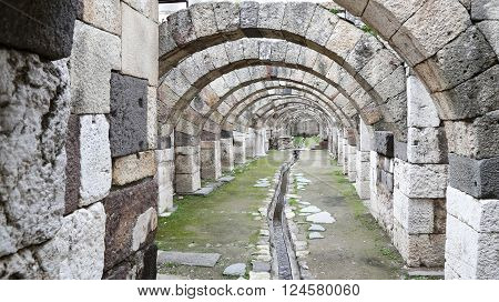 Agora of Smyrna in Izmir city Turkey