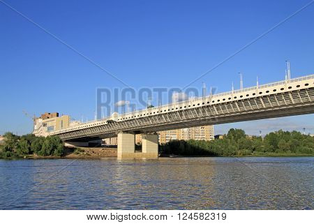 Omsk, Russia - June 21, 2010: New Metro Bridge (of The 60Th Anniversary Of The Victory) Over The Irt