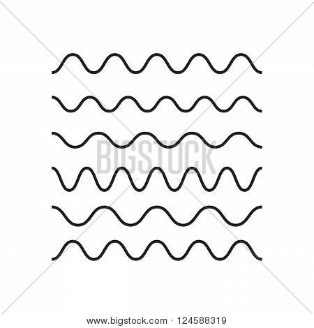 Waves outline icon modern minimal flat design style. Wave thin line