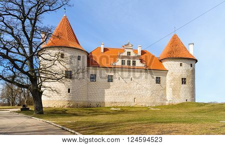 Old medieval castle in Bauska town, Latvia
