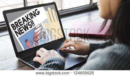 Breaking News Annouce Article Information Concept