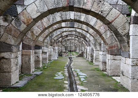 Agora of Smyrna in Izmir city Turkey