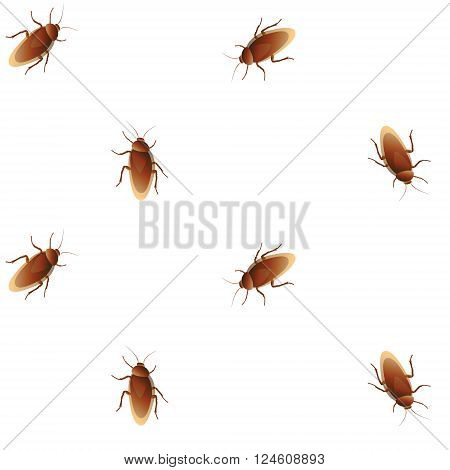 cockroach red seamless pattern on white background