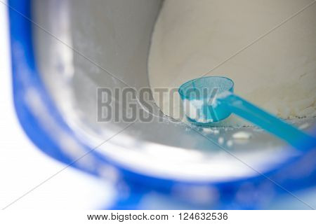 a can of powdered milk for children