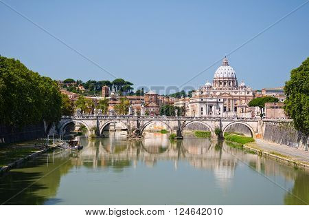 Saint Peter's Basilica. Rome Italy.in the citi