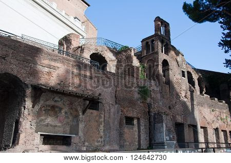 Remains of the top floors of an insula near the Capitolium and the Aracoeli in Rome