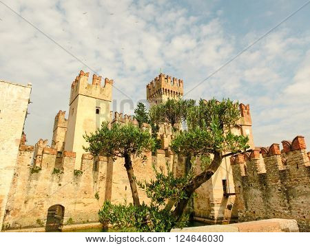Scaliger Castle in Sirmione on lake Garda, Italy