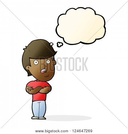 cartoon dissapointed man with thought bubble
