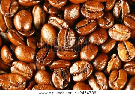 พื้นหลังอาหารกลิ่นหอมของเมล็ดกาแฟ