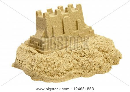 Sand Castle Isolated On White Background