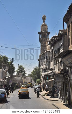 Damascus, Syria - May 09, 2010: Old bazaar in damascus before the war