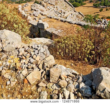 Ruins     From The Hill In Asia Turkey Selge Old Architecture And Nature