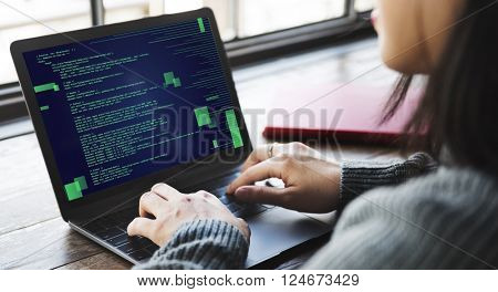 Php Programming Html Coding Cyberspace Concept