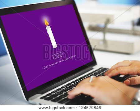 Candle Light Flame Faith Icon Concept