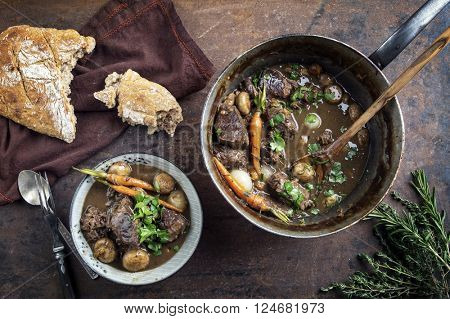 Boeuf bourguignon in Casserole