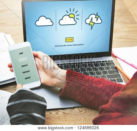 Weather Report Forecast Cloudy Clear Blustery Concept