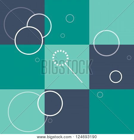 Flat vector line icons of soap bubbles on a bluish background. Soap sud line illustration.