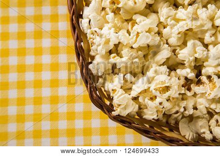 Freshly Made Popcorn On A Table. Pipoca