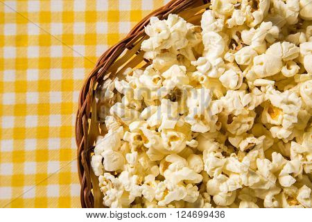 Freshly Made Popcorn On A Table. Pipoca