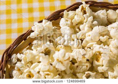 Freshly Made Popcorn On A Table. Pipoca