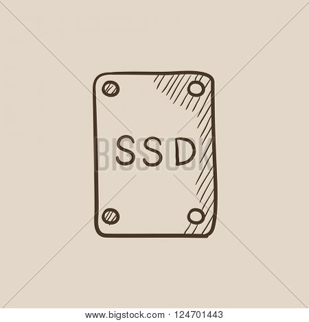 Solid state drive sketch icon.