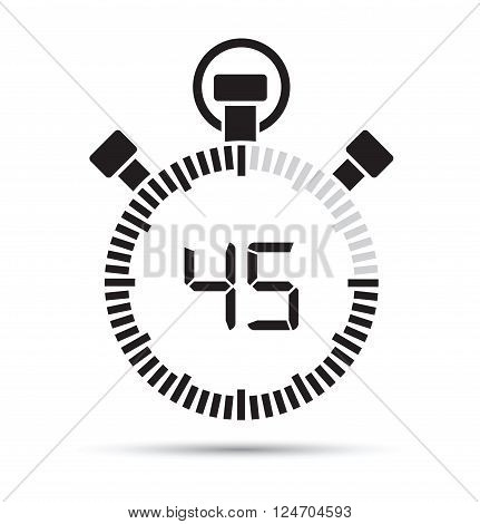 a forty five second count down in black
