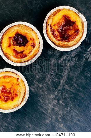Pasteis de nata - typical Portuguese egg tart dessert / egg tart / sweet and delicious dessert
