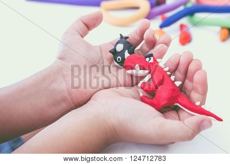 Close Up. Creative Clay Model, On White Background. Education Concept.