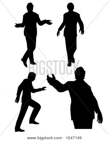 Four Businessmen Silhouettes