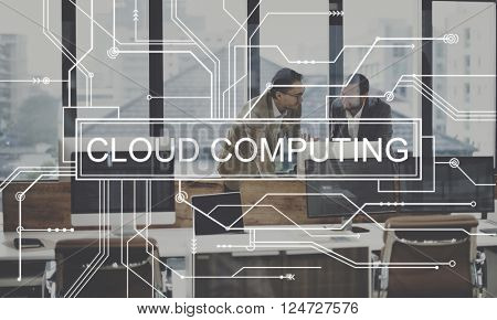 Cloud Computing Online Technology Circuit Board Concept