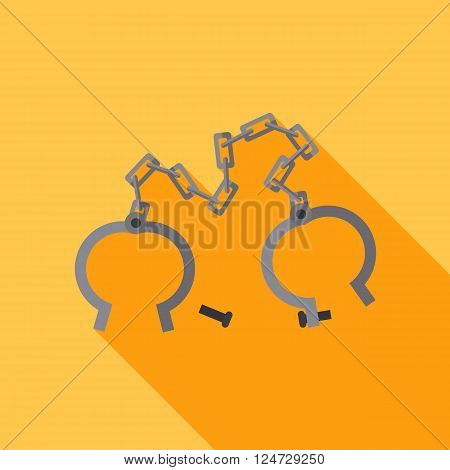Old shackles. Vector flat design. vector icon