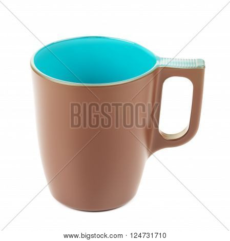 original brown coffee mug, isolated on white background