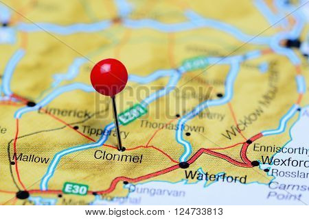 Clonmel pinned on a map of Ireland