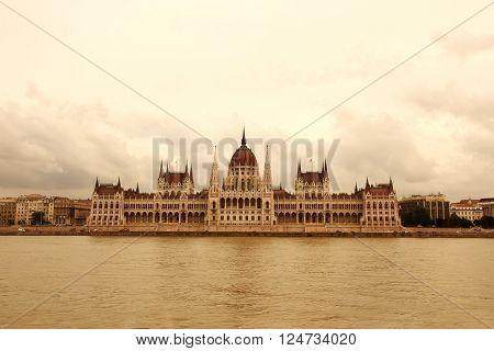 The Hungarian Parlament in Budapest, in Europe.