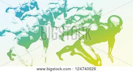 Achieve Business Goals and Targets Together as a Team 3D Illustration