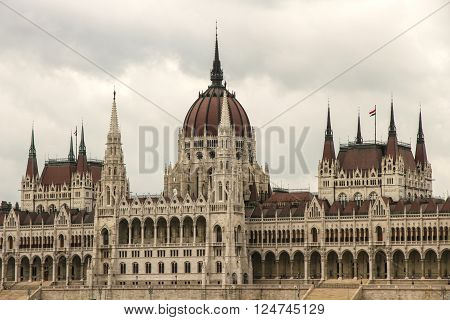 The Hungarian Parlament in Budapest, in Europe.