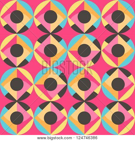 Seamless geometric patternvector illustration seamless geometric pattern in pop art colors