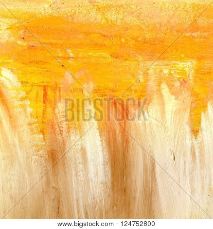 Abstract artistic background texture with golden and white brush strokes