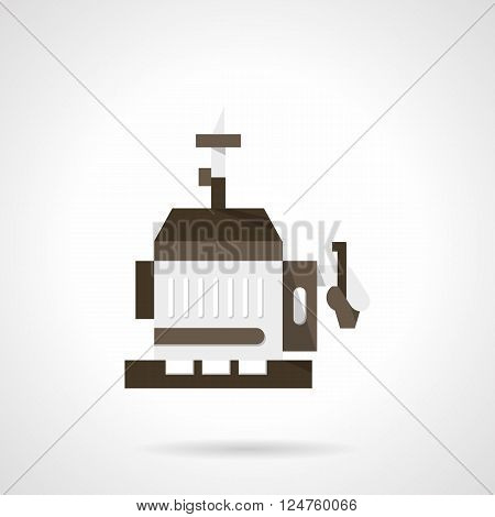 Portable diesel power with a diesel engine air cooling. Mobile power stations. Standby or emergency power source. Flat color style vector icon. Web design element for site, mobile and business.