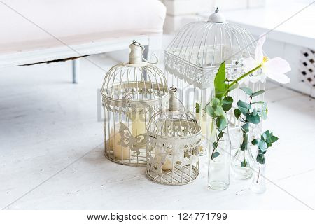design elements birdcage flowers, white background, studio
** Note: Shallow depth of field