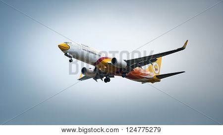 Chiang Mai Thailand - January 27 2016: Nok Air The low-cost carrier in Thailand. It is a domestic flight.