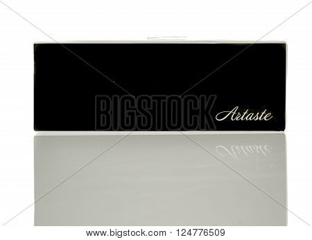 Winneconne WI - 16 March 2016: Box Artaste that has fork knife and spoon on an isolated background.