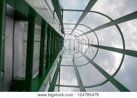 Green stairs-into the sky building, way, white
** Note: Shallow depth of field
