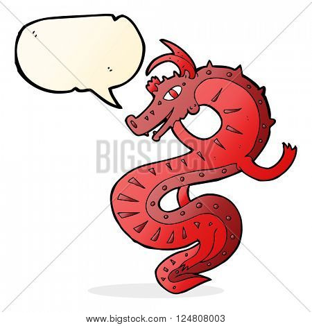 saxon dragon cartoon with speech bubble