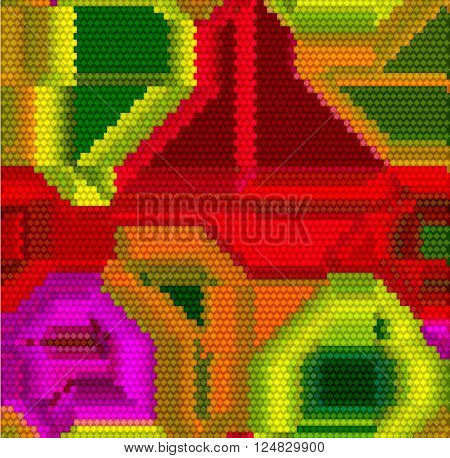 Abstract futuristic mosaic background of cubes and geometric shapes