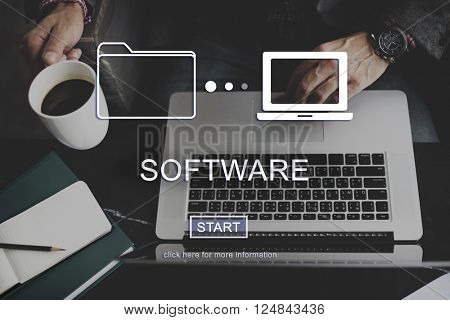 Software Sata Networking Digital Connection Concept