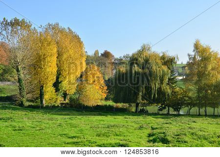 Seraincourt France - october 26 2015 : the picturesque village of Val d Oise in autumn